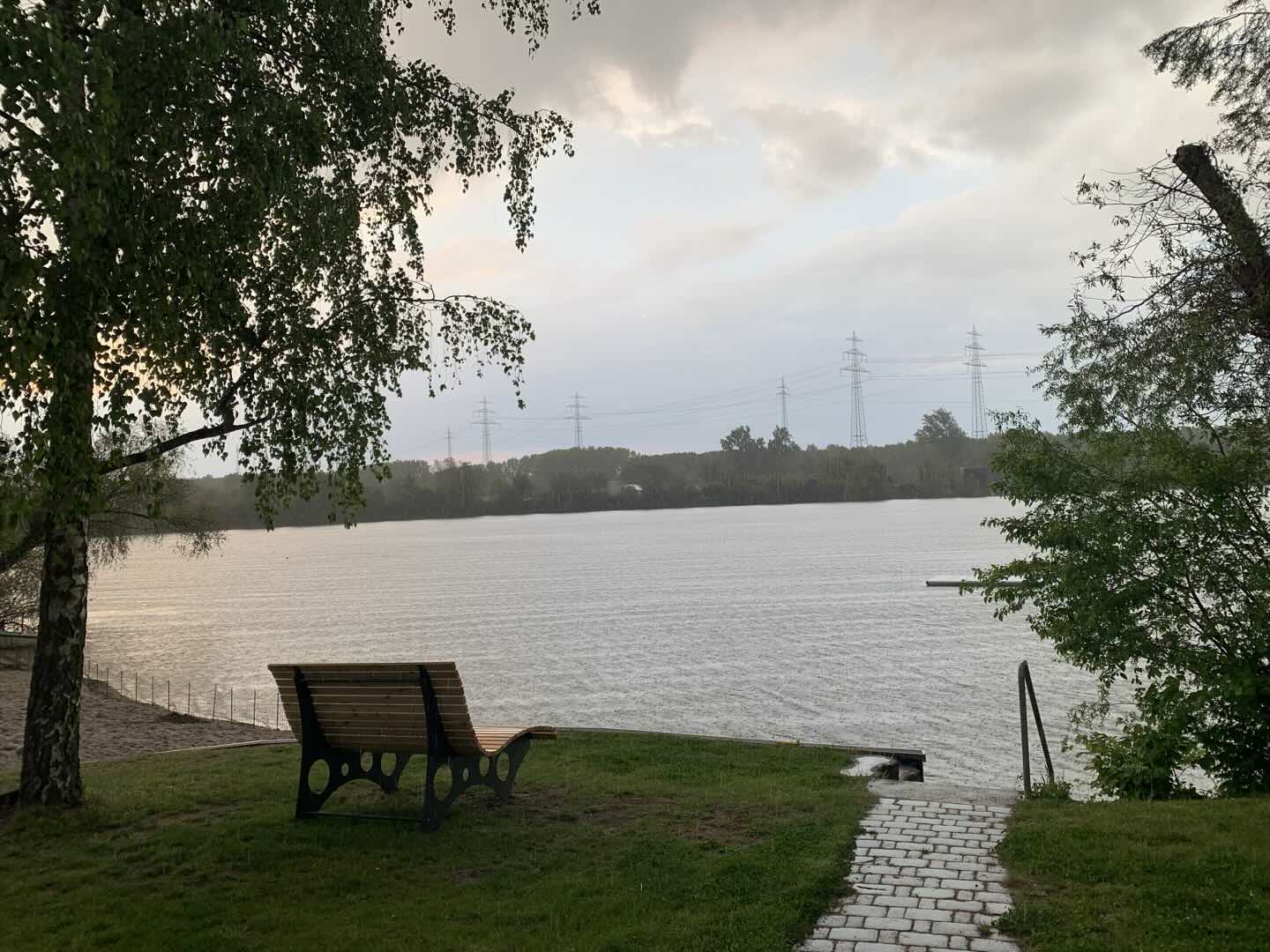 lake on a rainy day